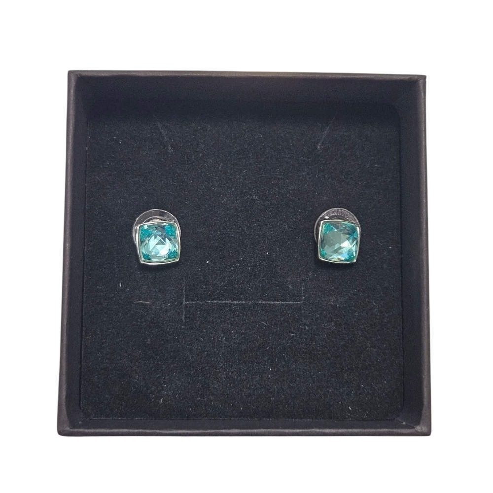 Swarovski Aqua Crystal Stud Earrings – 0.8 cm